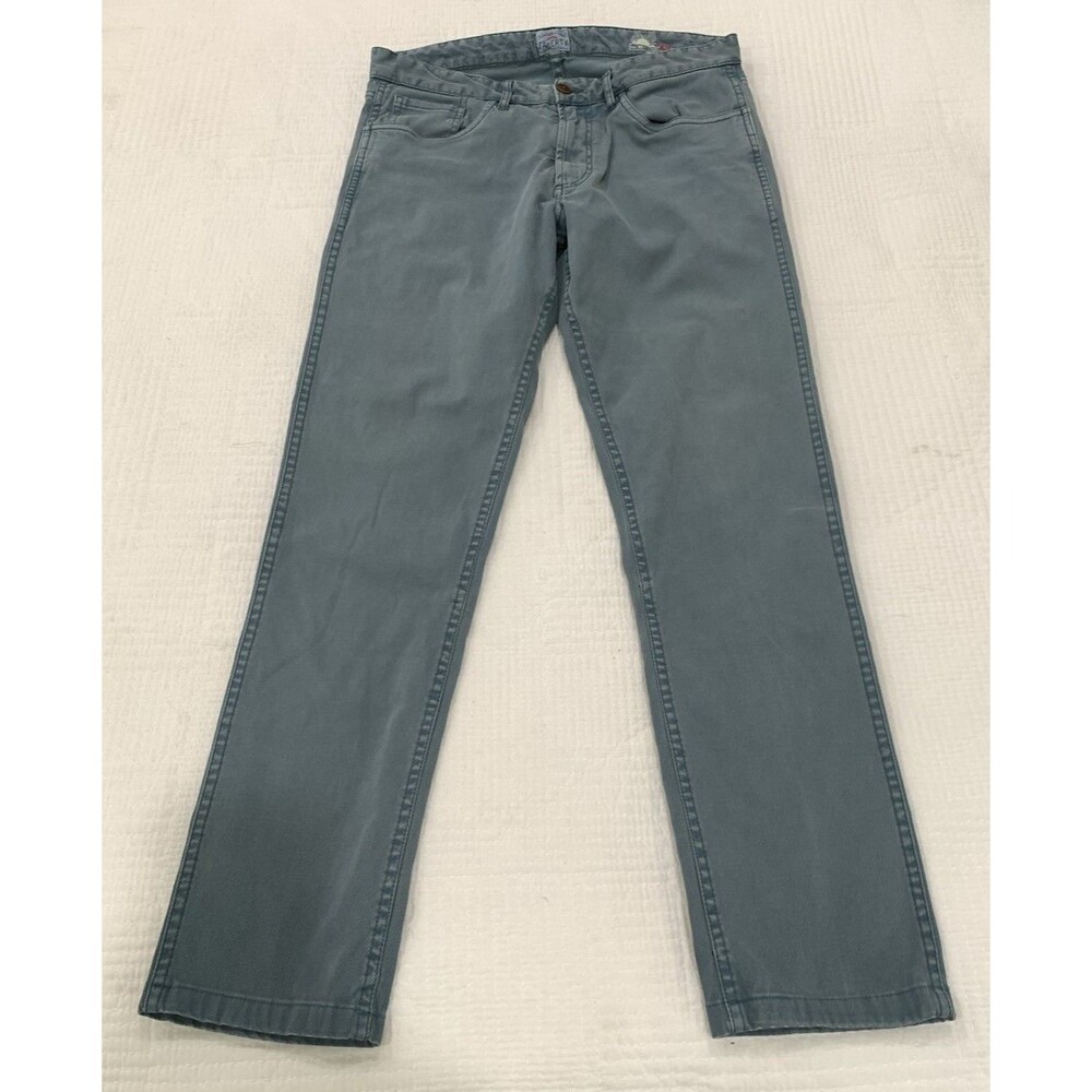 Faherty Stretch Terry Pants Mens 31x29 Blue Knit Soft Casual Stretch Comfort